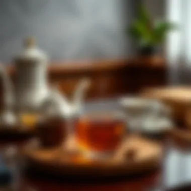 Elegant tea accessories complementing a tea tasting