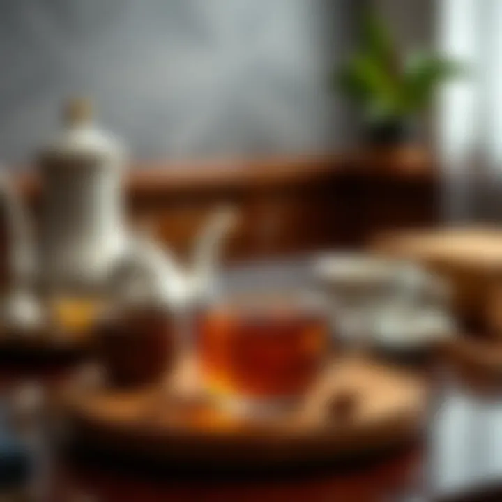 Elegant tea accessories complementing a tea tasting