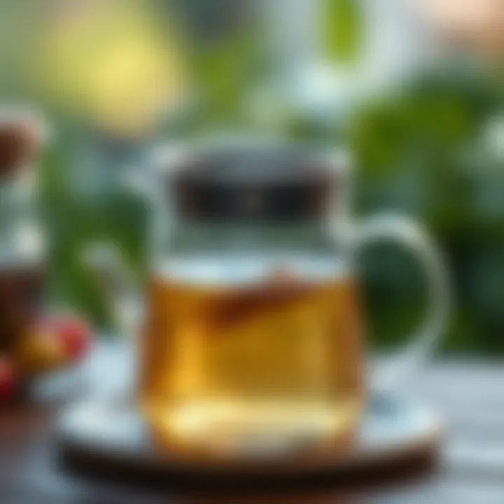 An artistic representation of tea brewing in a pot