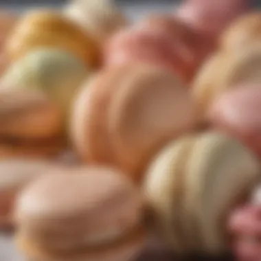 A close-up of a macaroon showcasing its delicate texture.