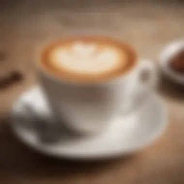 Delicate Cappuccino Presentation A beautifully brewed cappuccino with a delicate froth layer