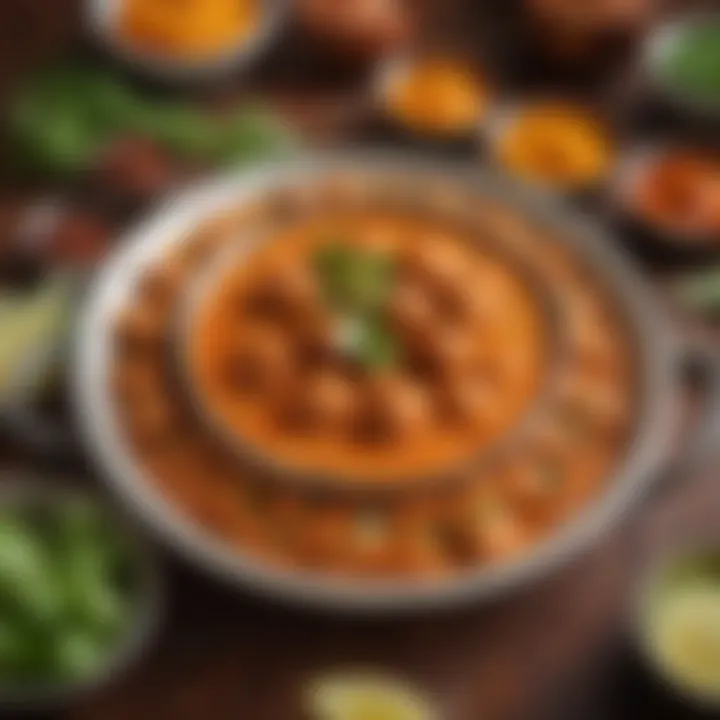 A cultural depiction of tikka masala in a global culinary context