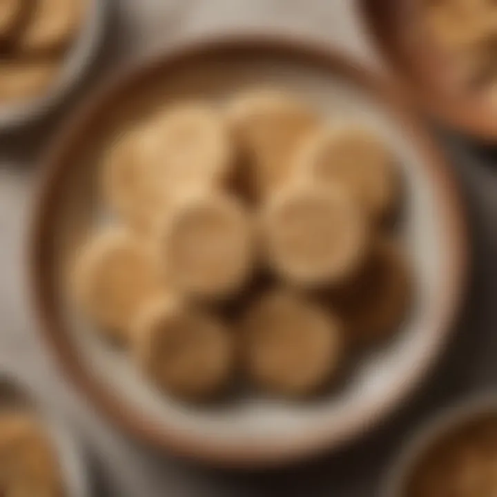 Classic peanut butter cookies arranged on a decorative plate