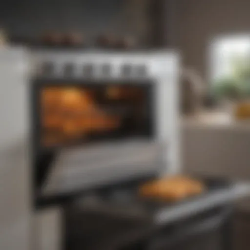 A modern stove featuring an integrated air fryer oven, showcasing its sleek design and innovative technology.