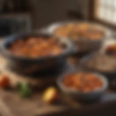 Diverse Materials for Turkey Cooking Different materials of turkey cooking pots displayed