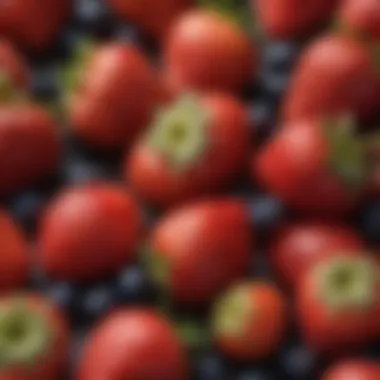 Close-up of strawberries and berries highlighting their nutrient content