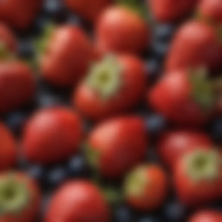 Close-up of strawberries and berries highlighting their nutrient content