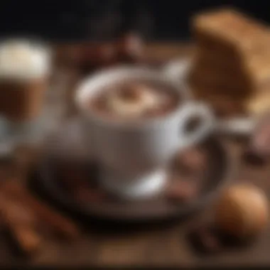 Artful presentation of Vosges hot chocolate paired with gourmet treats