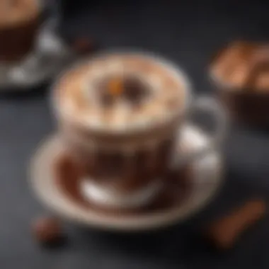 A rich and creamy cup of Vosges hot chocolate adorned with unique toppings