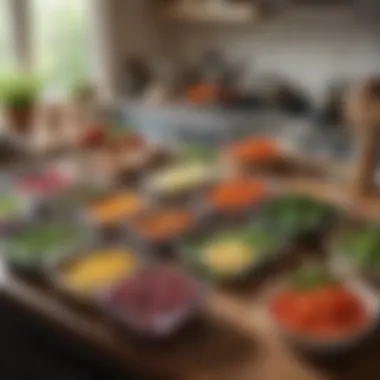 Meal Prep for Culinary Success A well-organized meal prep station with fresh ingredients