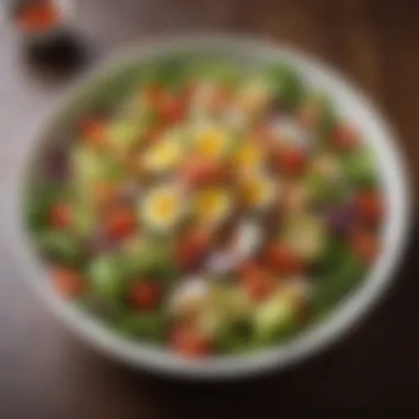 Artful Salad for a Healthy Lifestyle A sleek bowl filled with a nutritious salad, garnished artistically