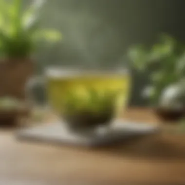 A serene setting for enjoying green tea, emphasizing its role in wellness.