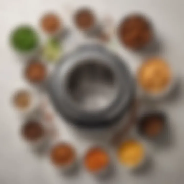 A close-up of various Instant Pot components arranged neatly on a table