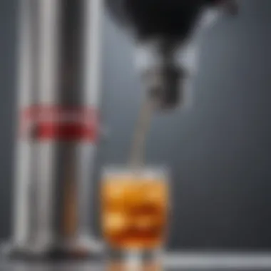 Close-up view of a fizz machine showcasing its advanced carbonation technology