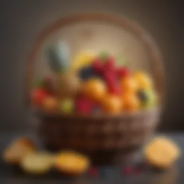 Delightful Fresh Fruit Basket A vibrant selection of fresh fruits arranged in a decorative basket.
