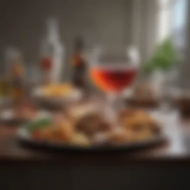 Culinary Pairing for Mindful Drinking Experience An elegant arrangement of food and drinks for a health-conscious gathering