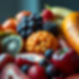 A colorful assortment of fiber-rich fruits