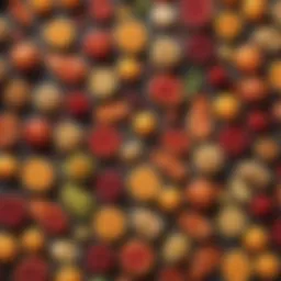 Colorful assortment of inflammatory foods