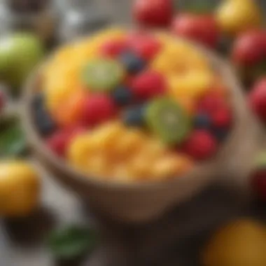 Fiber-Rich Fruits for Digestive Health A colorful bowl of fresh fruits rich in fiber