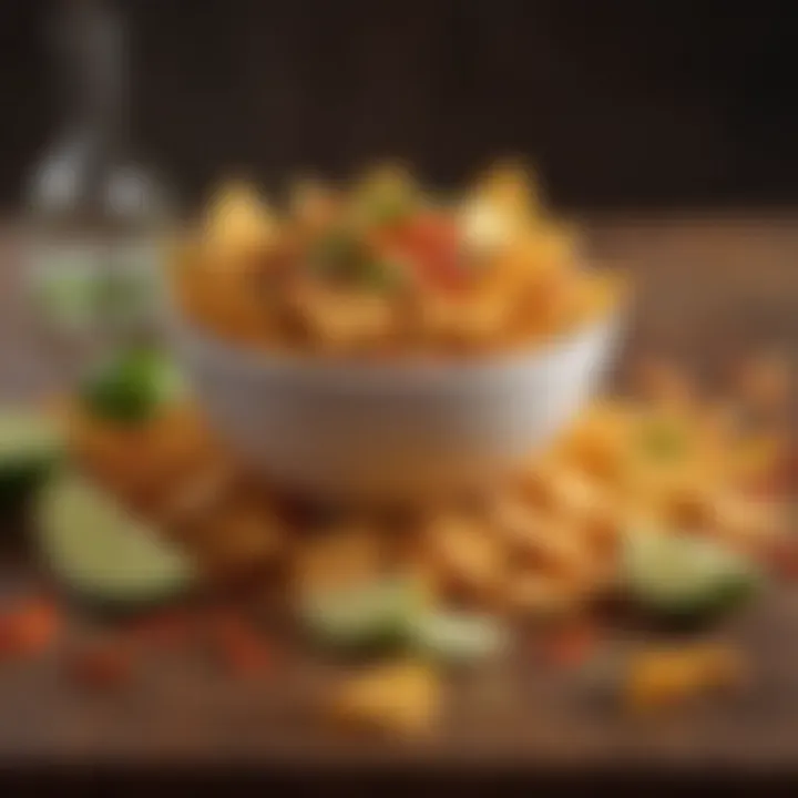 An artistic arrangement of Fritos Lime and Chile with traditional Mexican ingredients