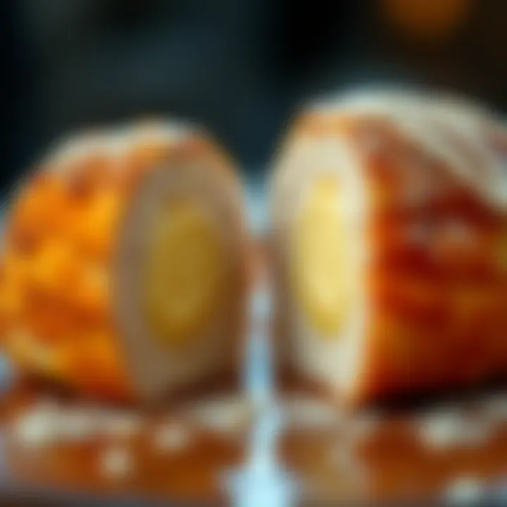 Indulgent Filling of Chicken Kiev Close-up of Chicken Kiev cut open revealing buttery filling
