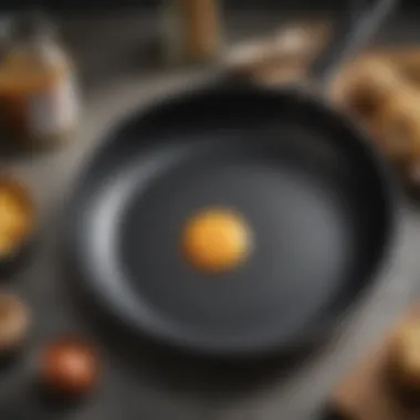 Close-up of a well-maintained frying pan demonstrating care tips