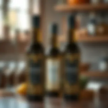 Bottles of Gaea Olive Oil showcasing the elegant design
