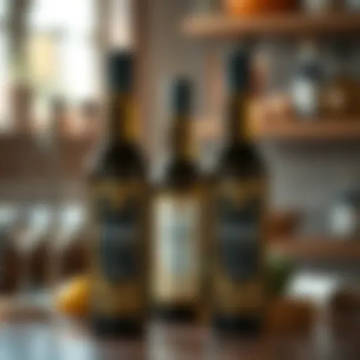 Bottles of Gaea Olive Oil showcasing the elegant design