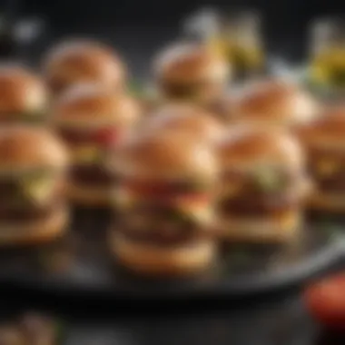 Delicious mini sliders ready to be enjoyed during gaming.