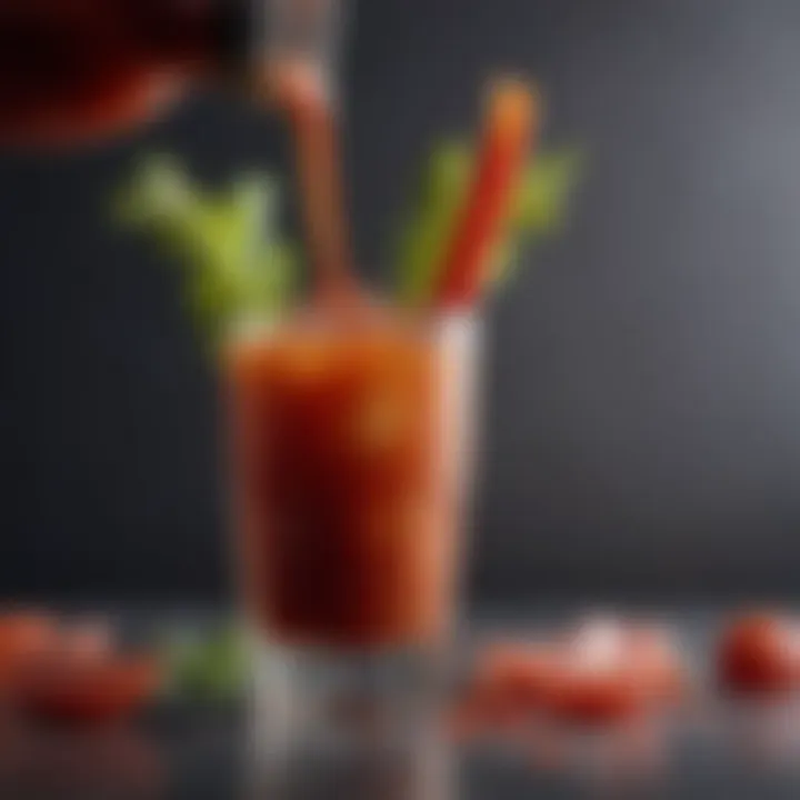 Elegant garnishes for a Scotch-infused Bloody Mary