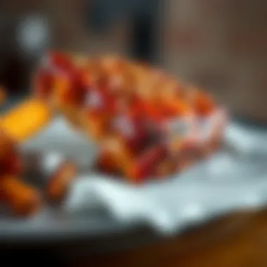 Golden Glazed Pork Rib Delight A close-up of a succulent pork rib with a rich glaze and spices