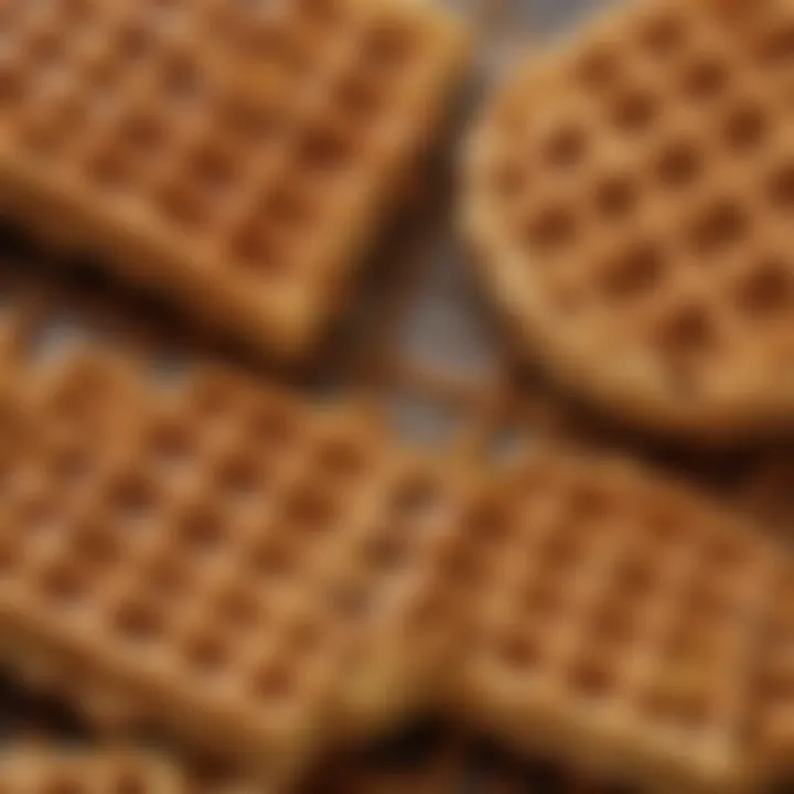 Perfectly cooked waffles with a golden-brown texture from a ceramic-coated maker