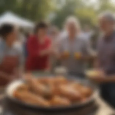 A gathering of friends enjoying a communal fish fry