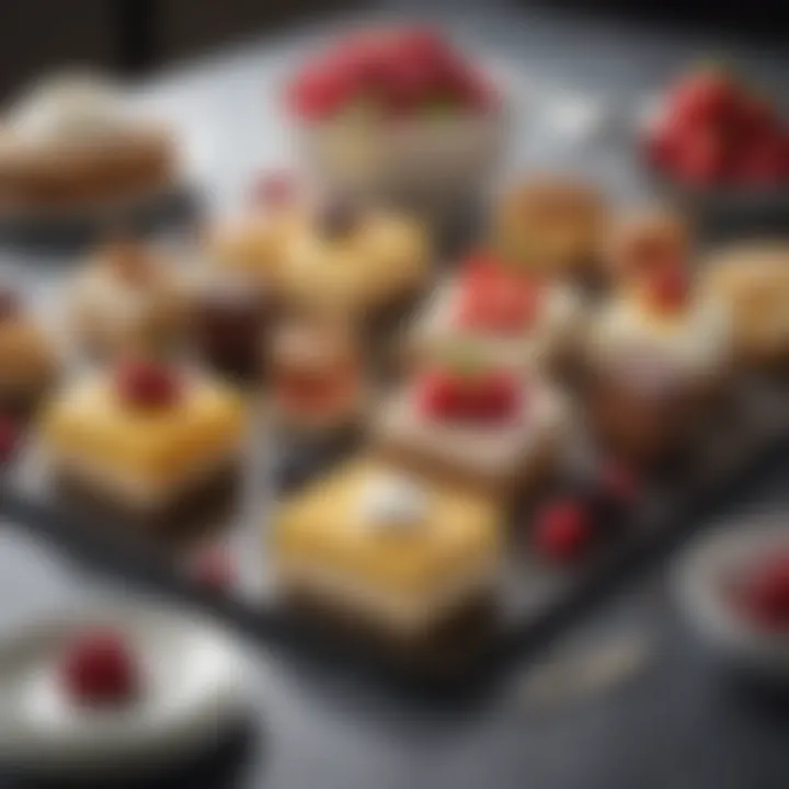 An elegant assortment of gourmet desserts beautifully arranged on a table.