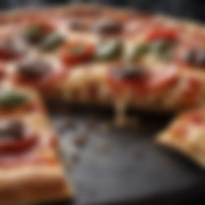 A close-up of freshly smoked pizza topped with gourmet ingredients