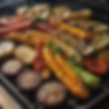 Close-up of grilled vegetables showcasing vibrant colors and textures