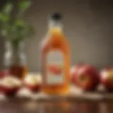 Bottle of apple cider vinegar with fresh apples