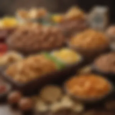 A diverse selection of gourmet snacks showcased in the deluxe basket