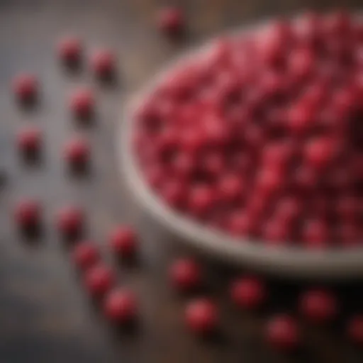 Vibrant cranberries in a natural setting