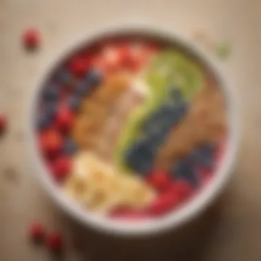 Nutrient-Rich Smoothie Bowl with Toppings A close-up of a nutrient-rich smoothie bowl topped with seeds and fruits