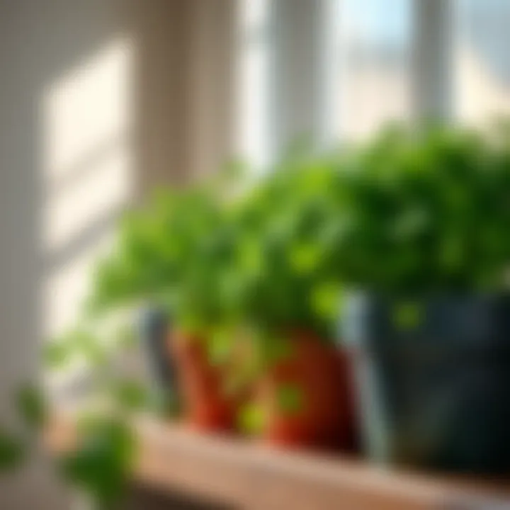 Cilantro: Freshness Right at Home Lush cilantro growing in a sunny corner of a home