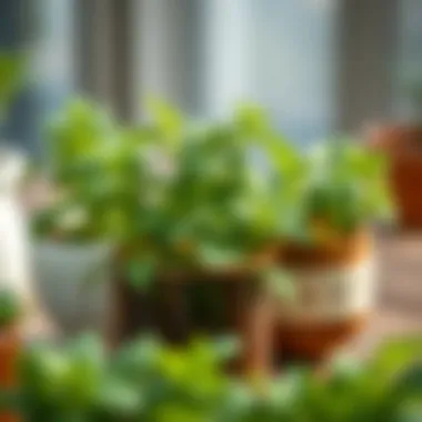 Mint: A Flavorful Indoor Addition Vibrant mint plants in decorative containers