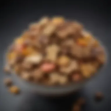 An assortment of homemade dog snacks in a decorative bowl.