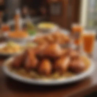 A vibrant table setting featuring Hooters Wings alongside complementary side dishes.