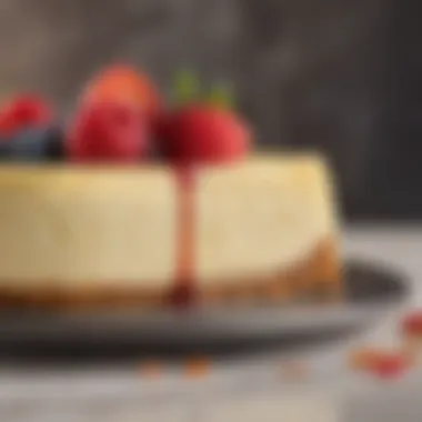 Close-up of the creamy texture of keto cheesecake slice