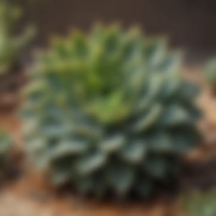 A close-up of a wilted succulent showing signs of overwatering