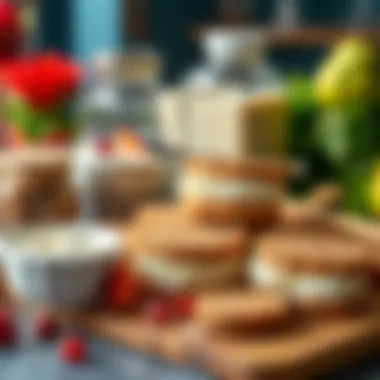 Ingredients for Ice Cream Sandwiches A variety of ingredients prepared for ice cream sandwich creation