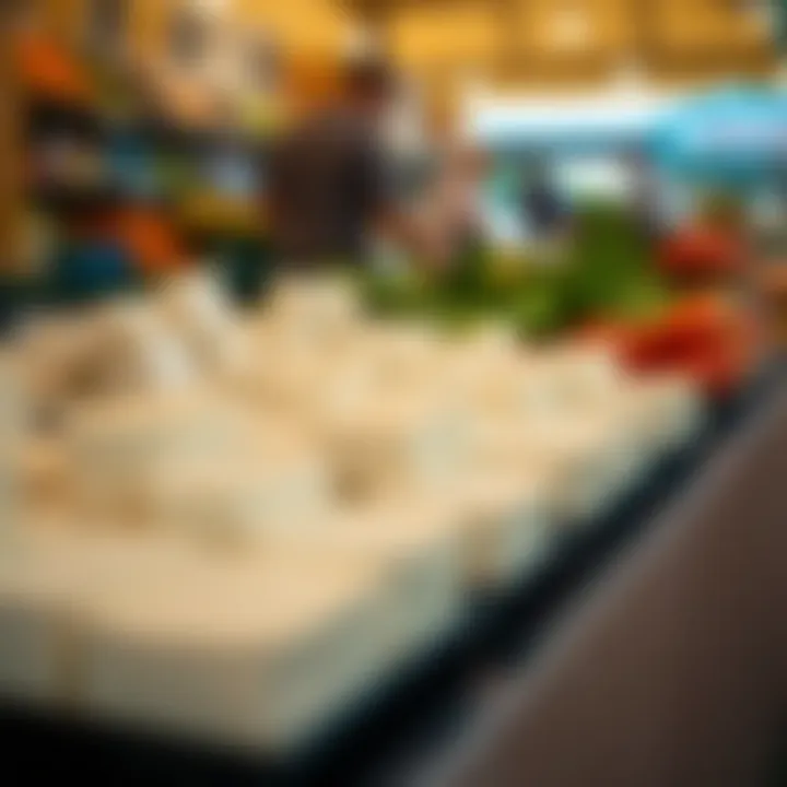 Tofu at Farmers' Market Farmers' market showcasing tofu selection