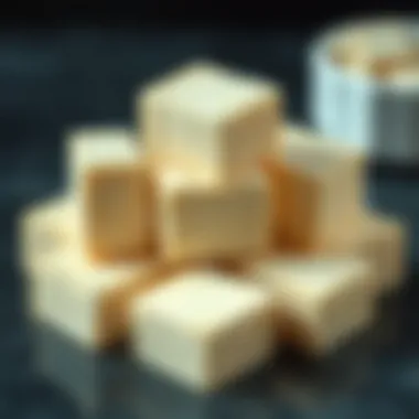Fresh Tofu Blocks Fresh tofu blocks arranged aesthetically