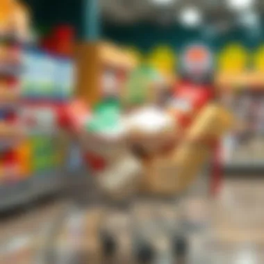 Shopping Cart with Tofu Shopping cart filled with various tofu products